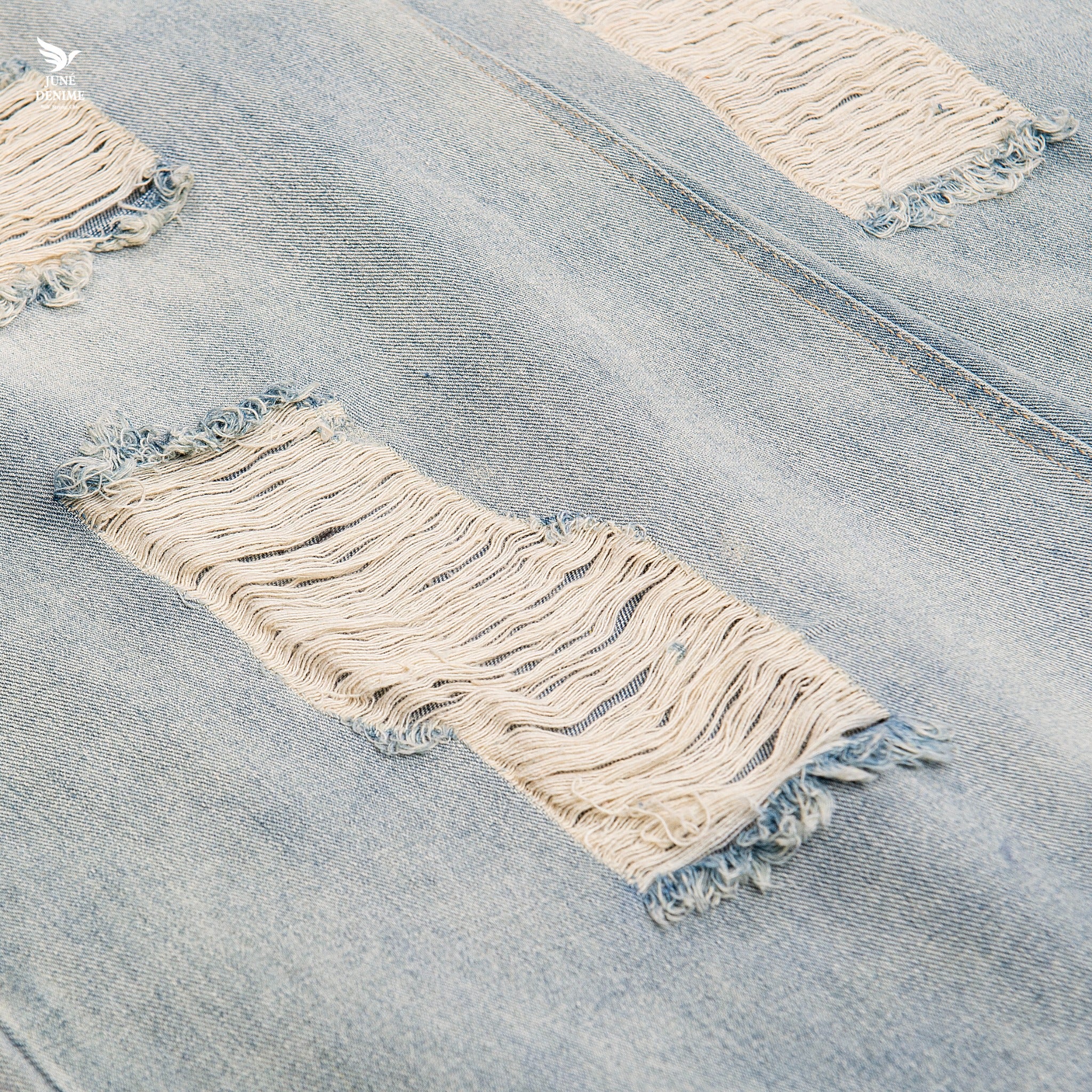 Light Wash Wide-Leg Distressed Jeans for Women - gallery