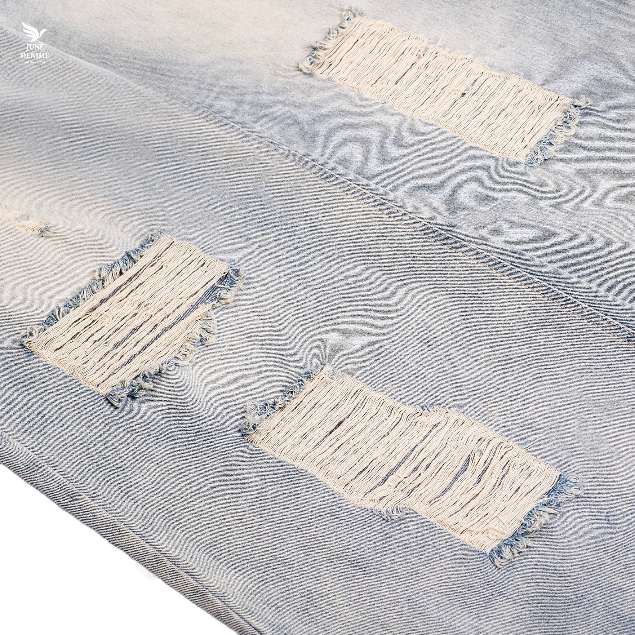 Light Wash Wide-Leg Distressed Jeans for Women - gallery