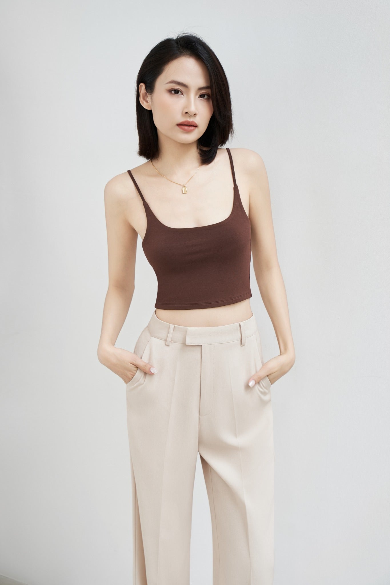 Plain Wide-Leg Trousers for Women - gallery