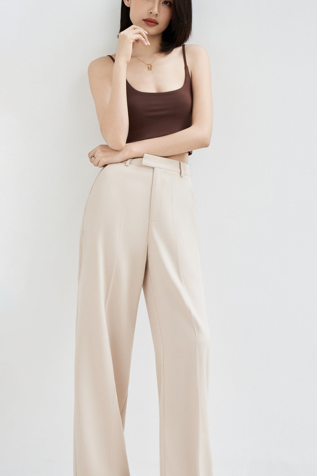 Plain Wide-Leg Trousers for Women - gallery