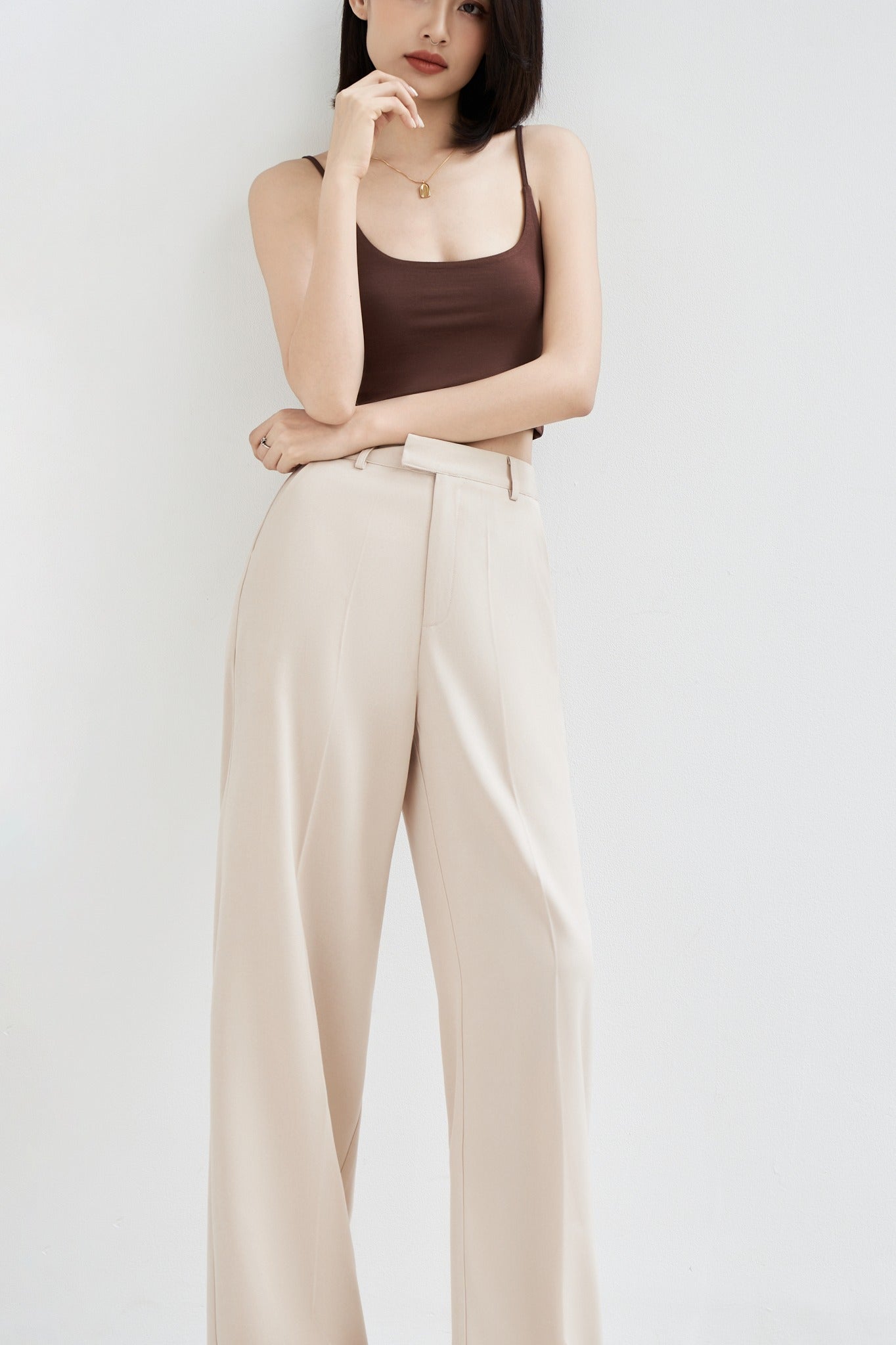 Plain Wide-Leg Trousers for Women - gallery