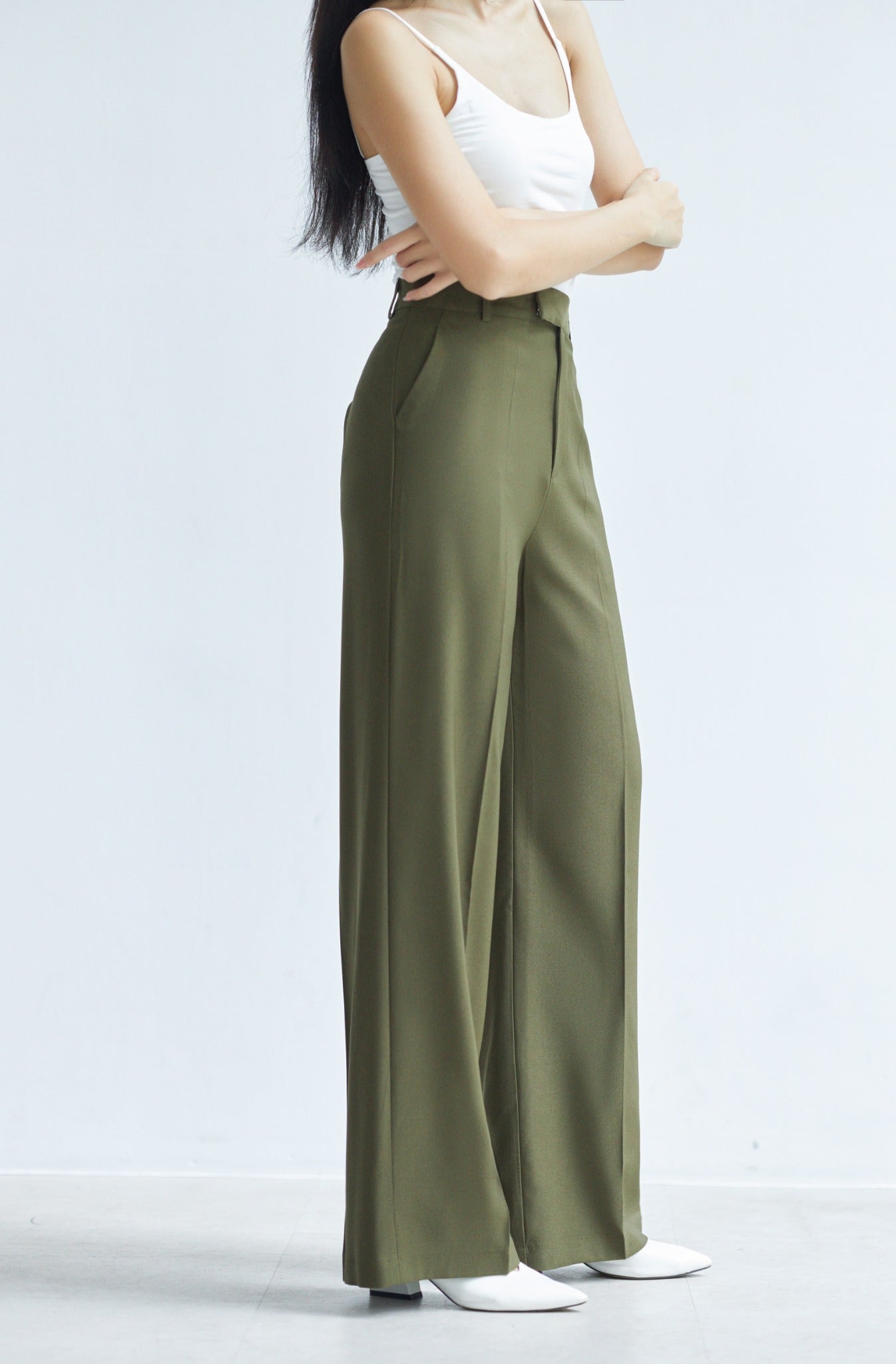 Plain Wide-Leg Trousers for Women - gallery