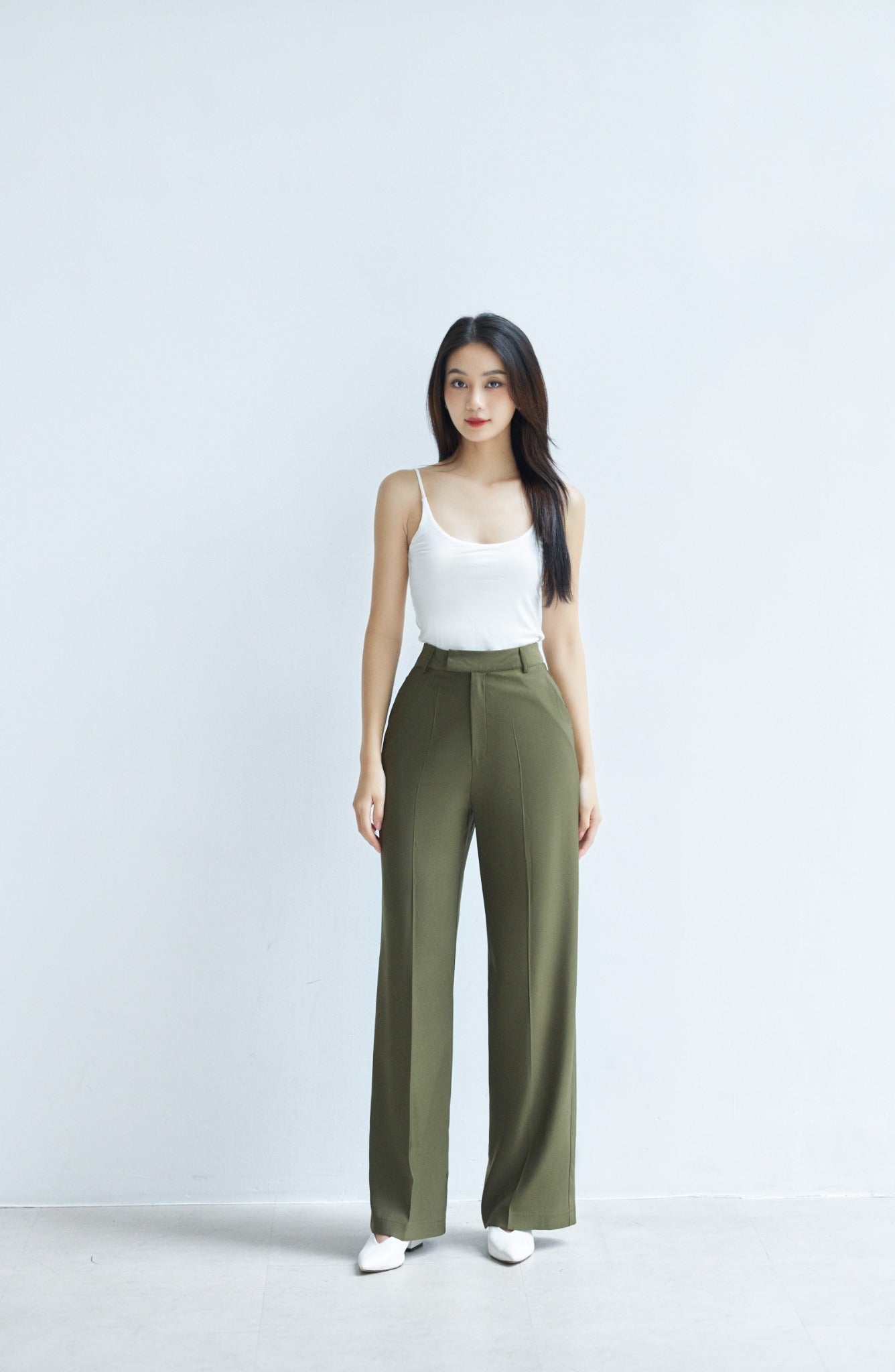 Plain Wide-Leg Trousers for Women - gallery