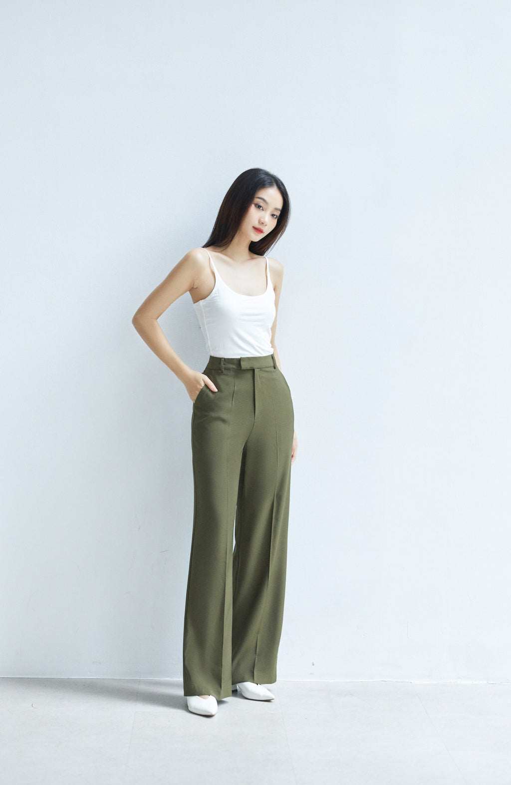 Plain Wide-Leg Trousers for Women - gallery