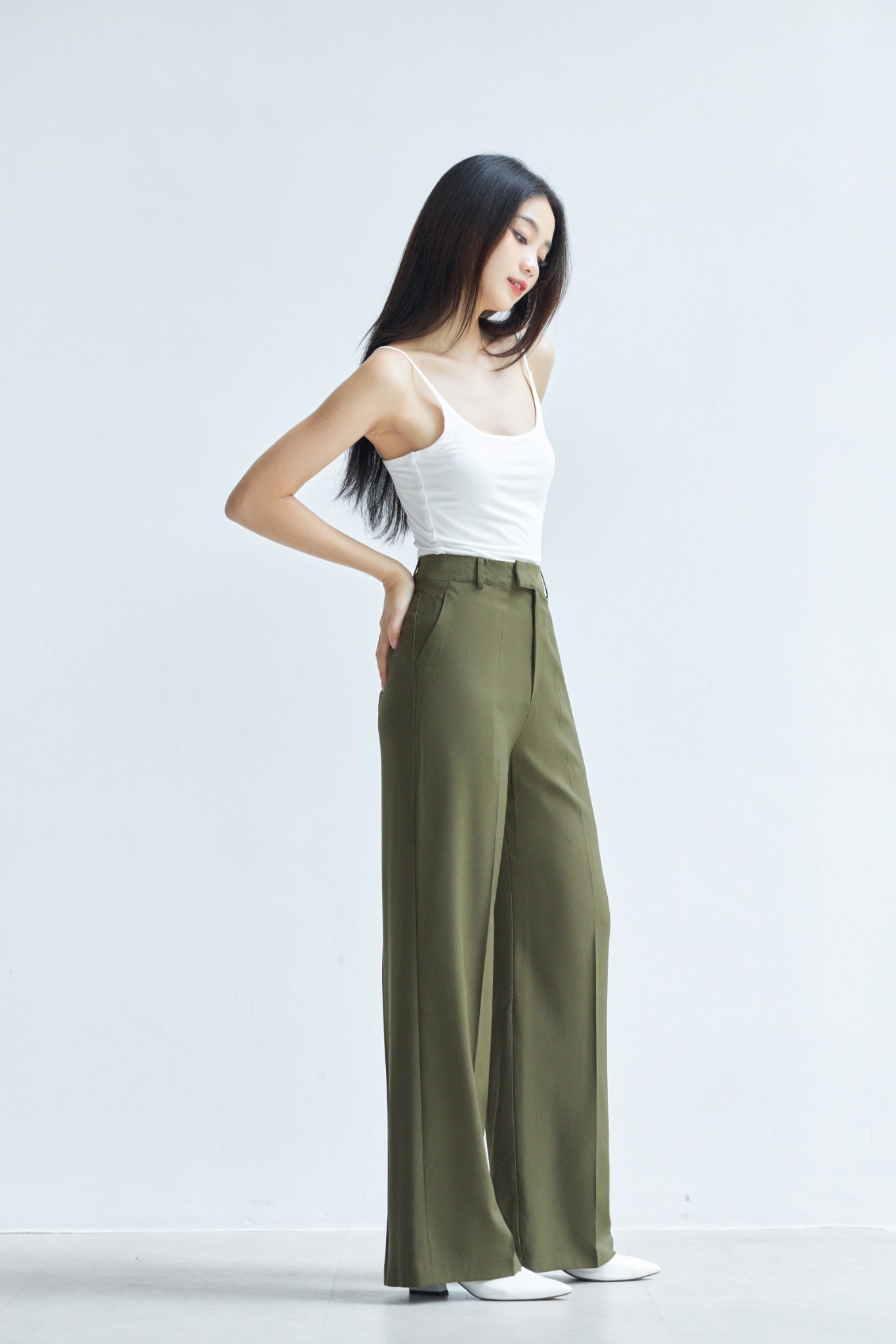 Plain Wide-Leg Trousers for Women - gallery