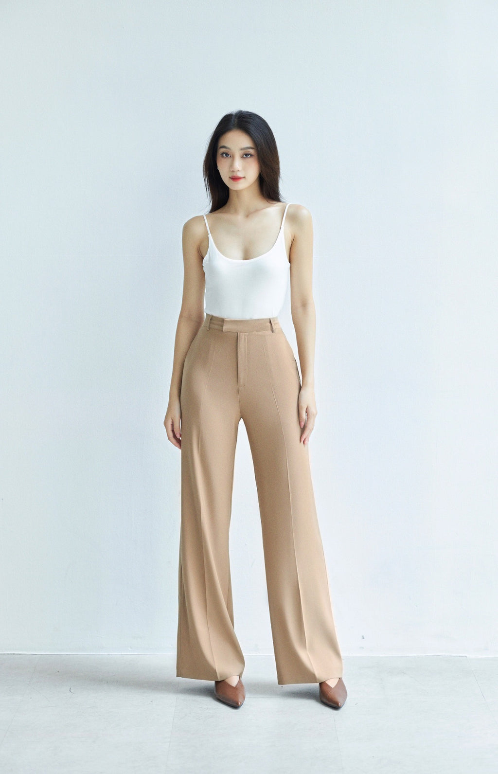 Plain Wide-Leg Trousers for Women - gallery