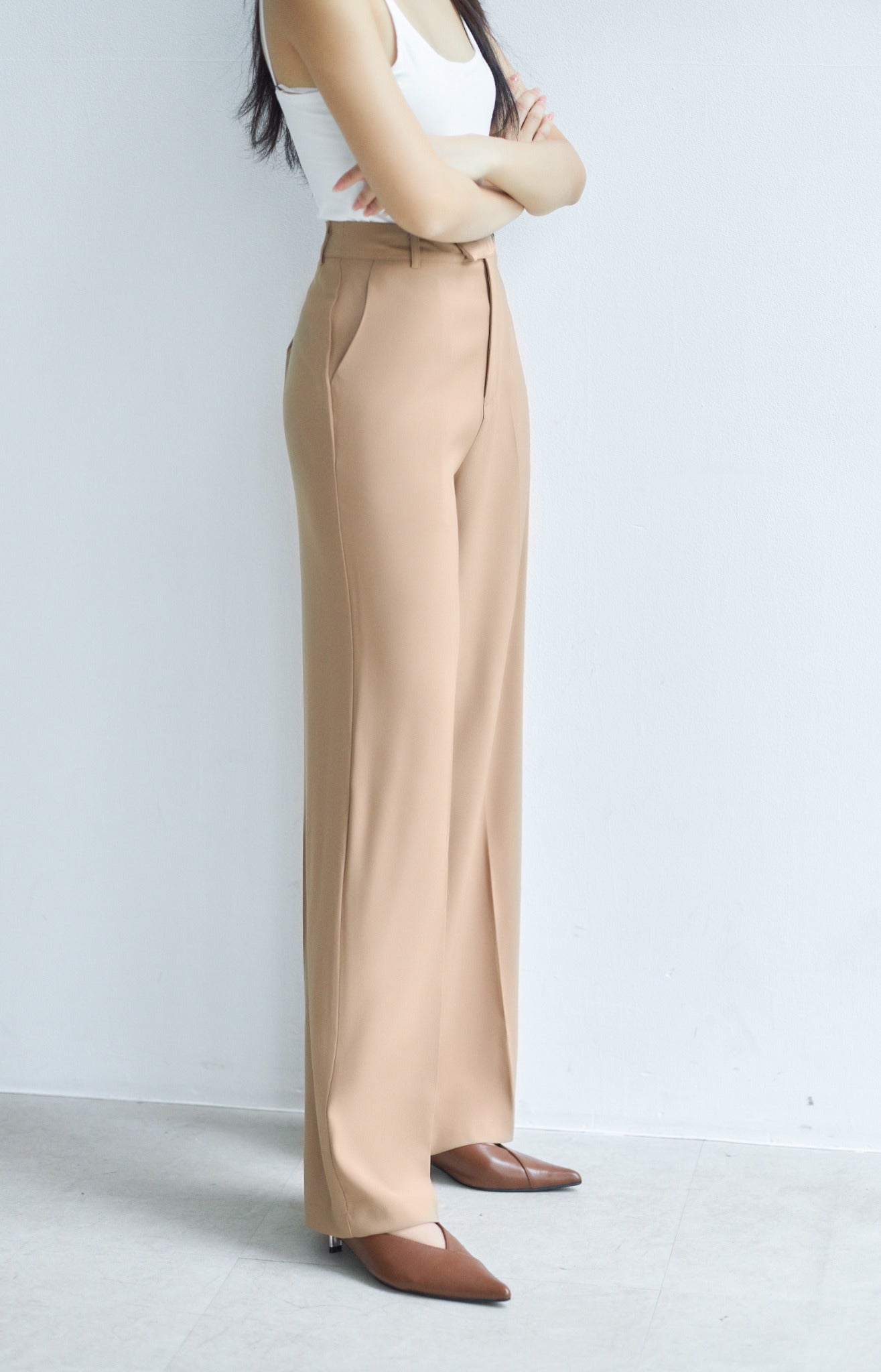 Plain Wide-Leg Trousers for Women - gallery