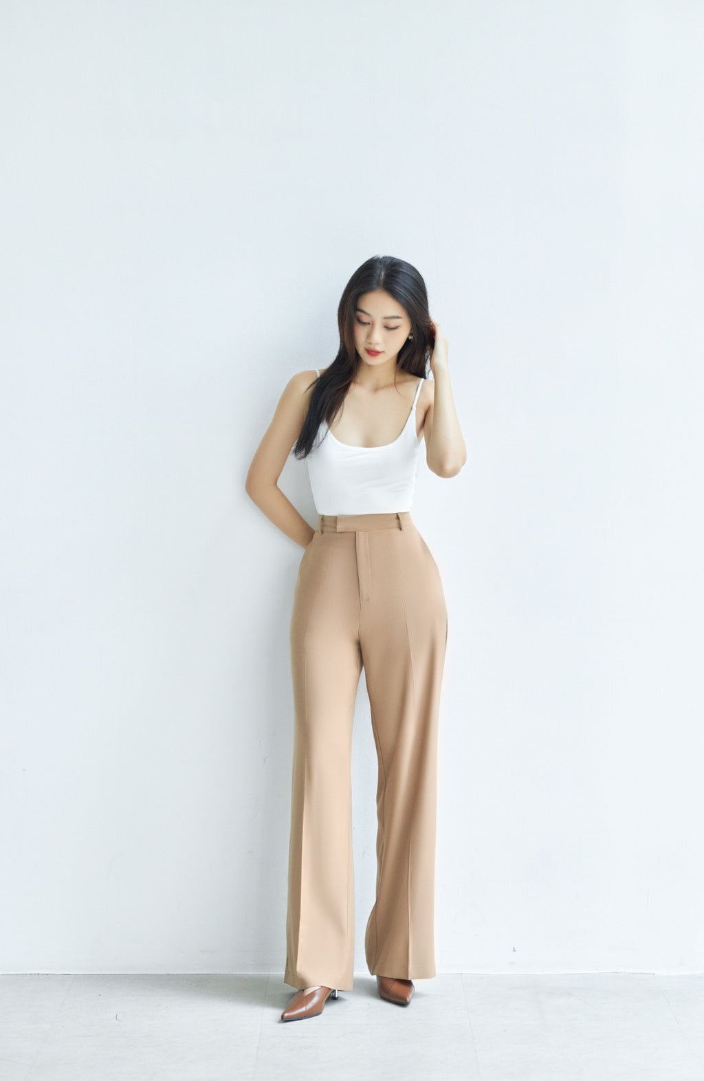 Plain Wide-Leg Trousers for Women - gallery