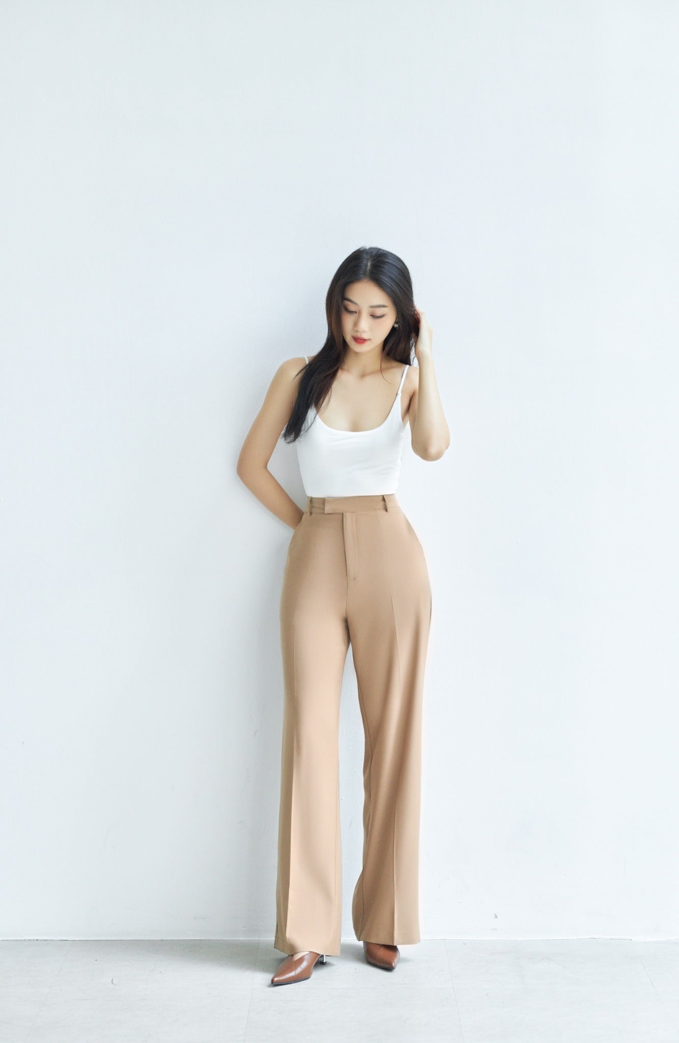 Plain Wide-Leg Trousers for Women - gallery