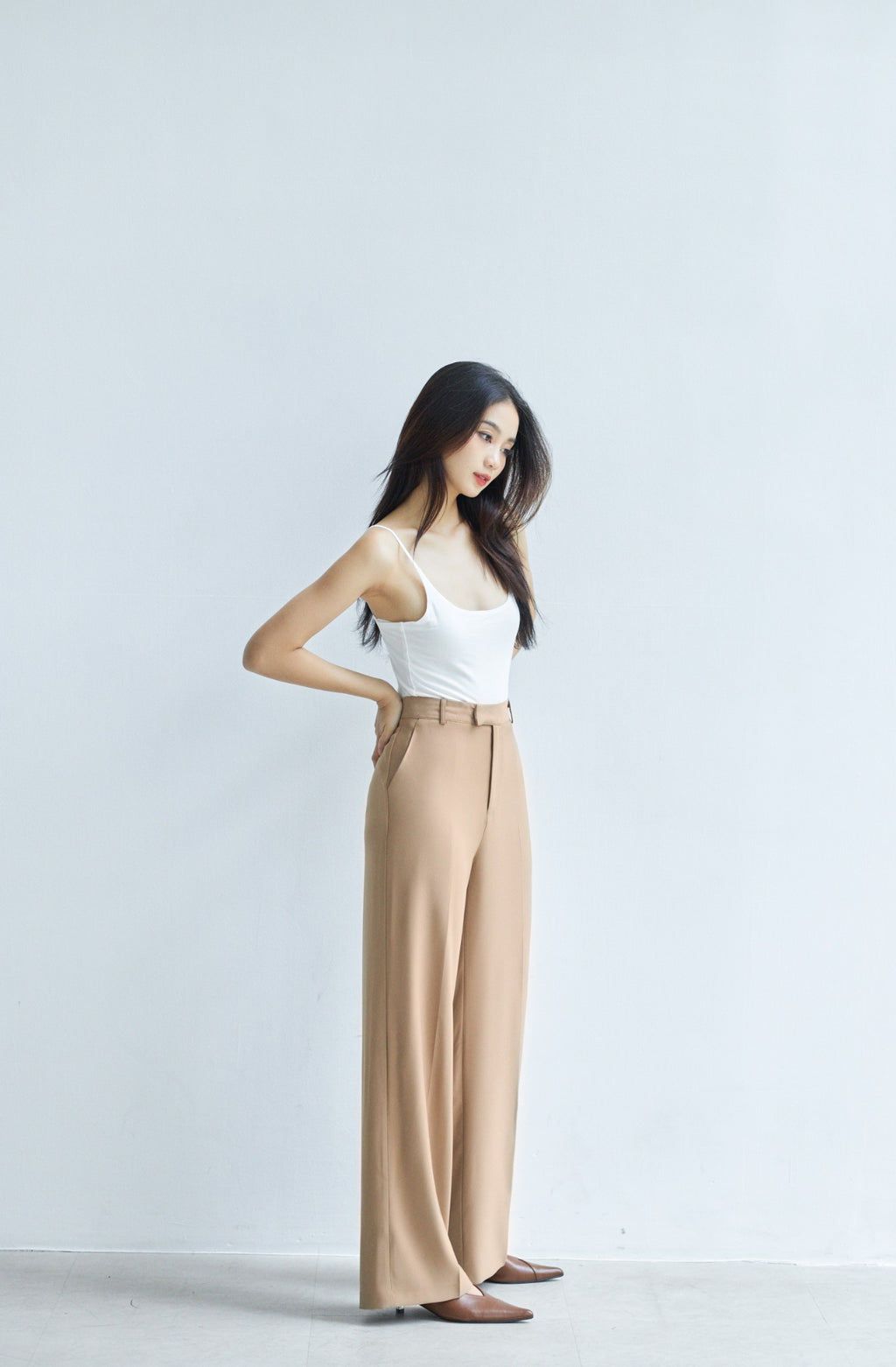 Plain Wide-Leg Trousers for Women - gallery