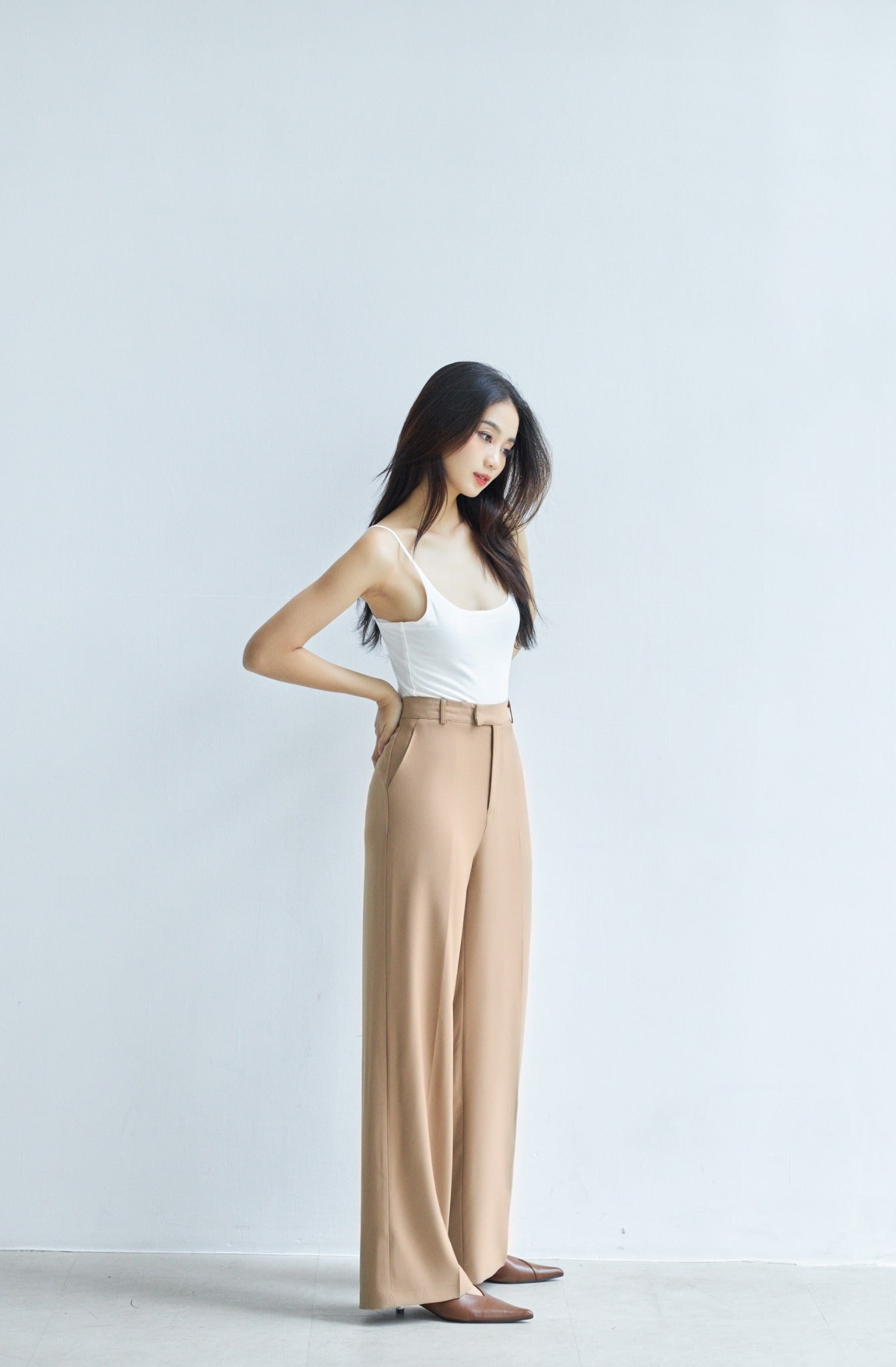 Plain Wide-Leg Trousers for Women - gallery