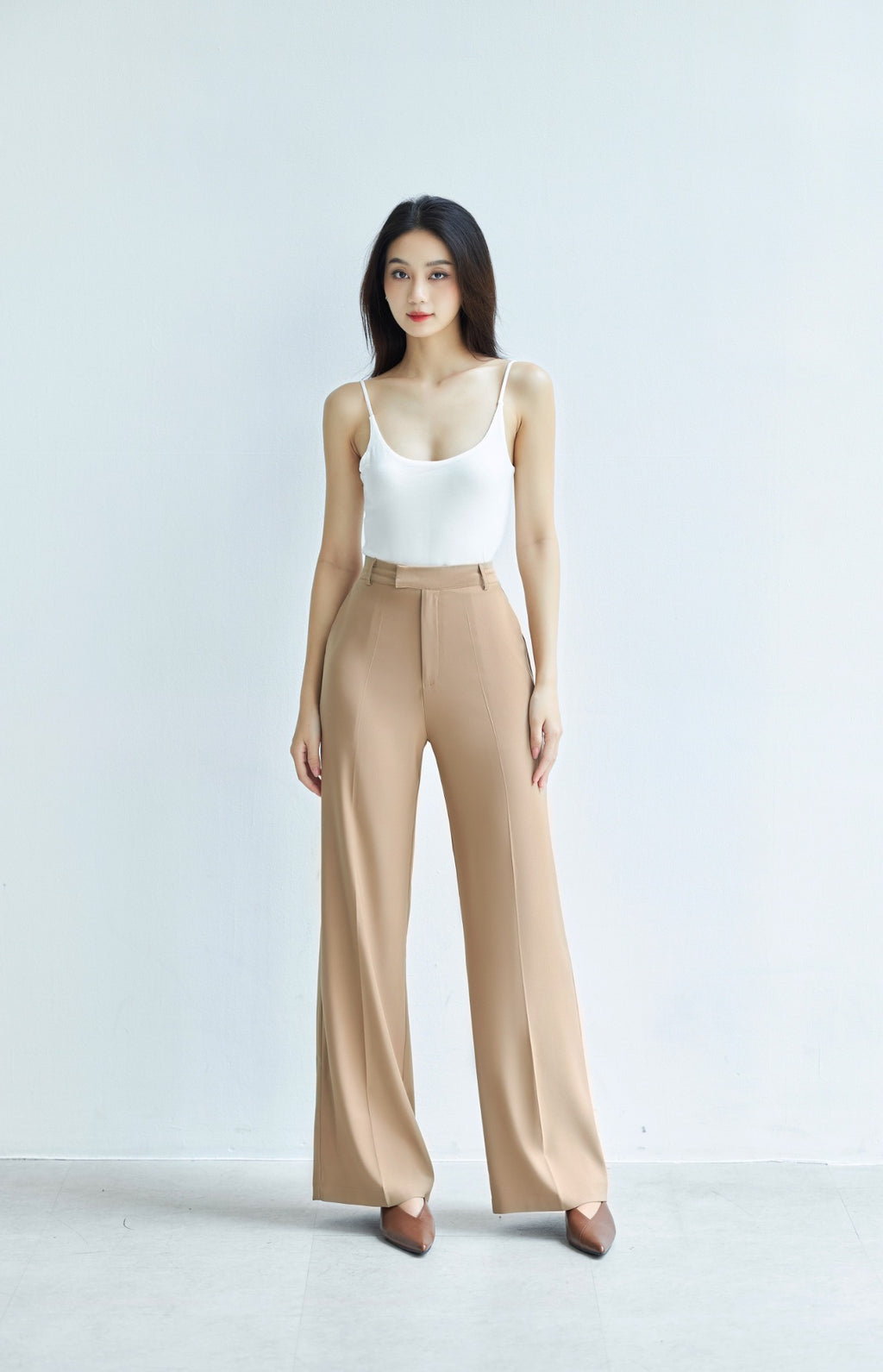 Plain Wide-Leg Trousers for Women - gallery