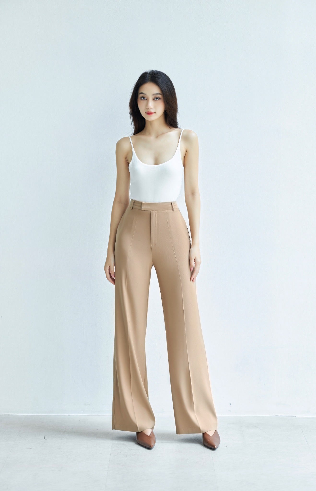 Plain Wide-Leg Trousers for Women - gallery