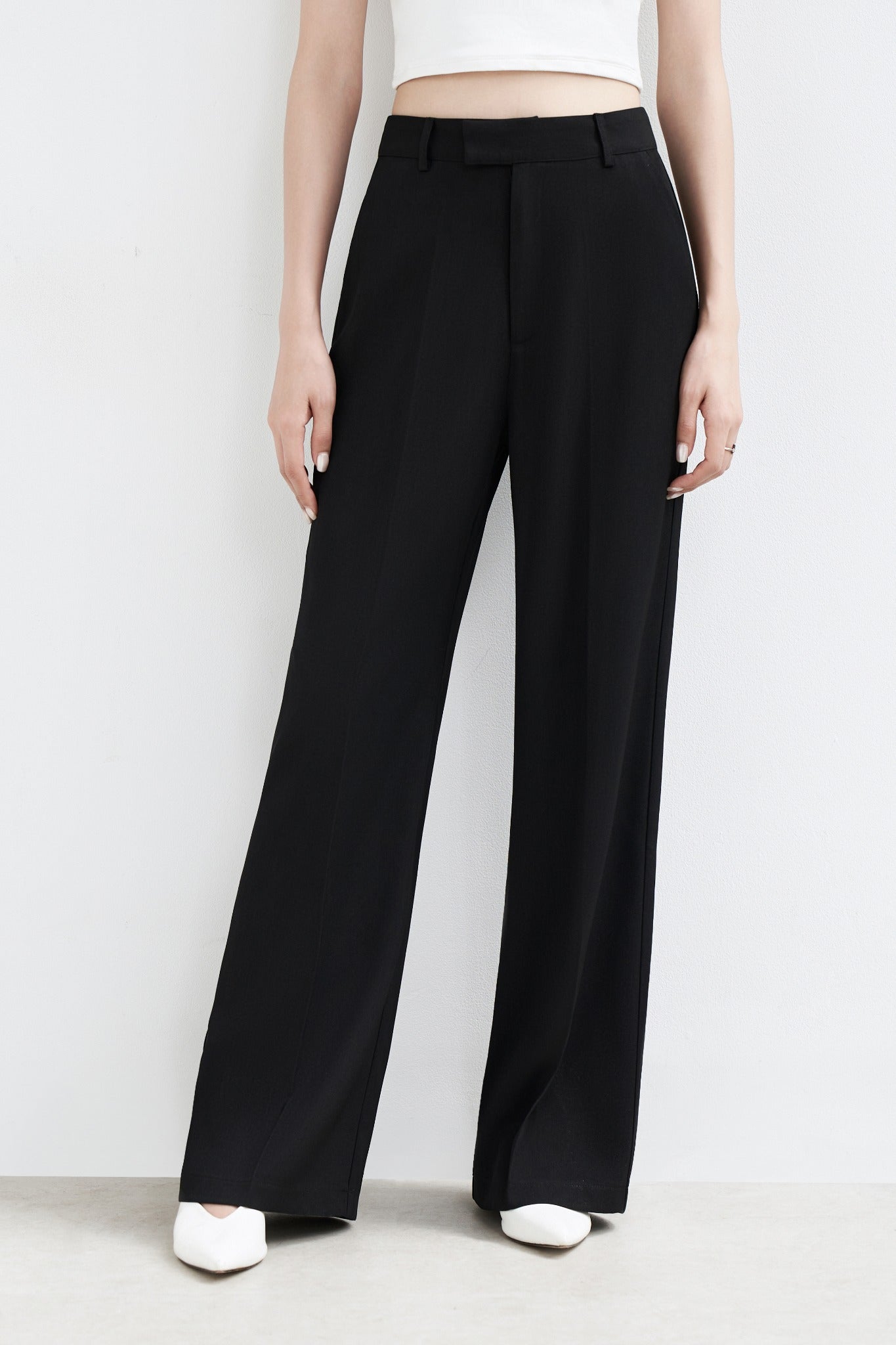 Plain Wide-Leg Trousers for Women - gallery