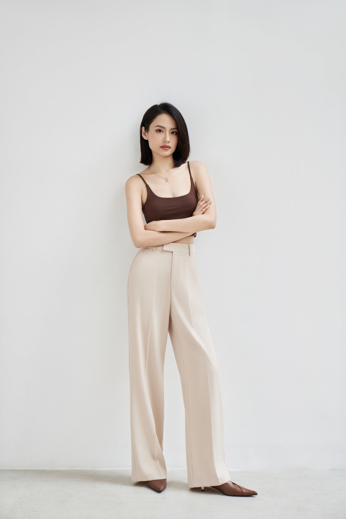 Plain Wide-Leg Trousers for Women - gallery