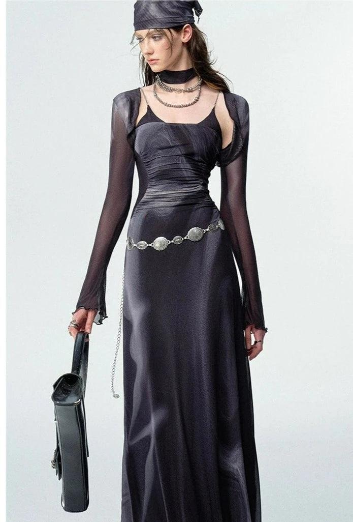 Of Akiva Elegant Satin Maxi Dress for Women - gallery