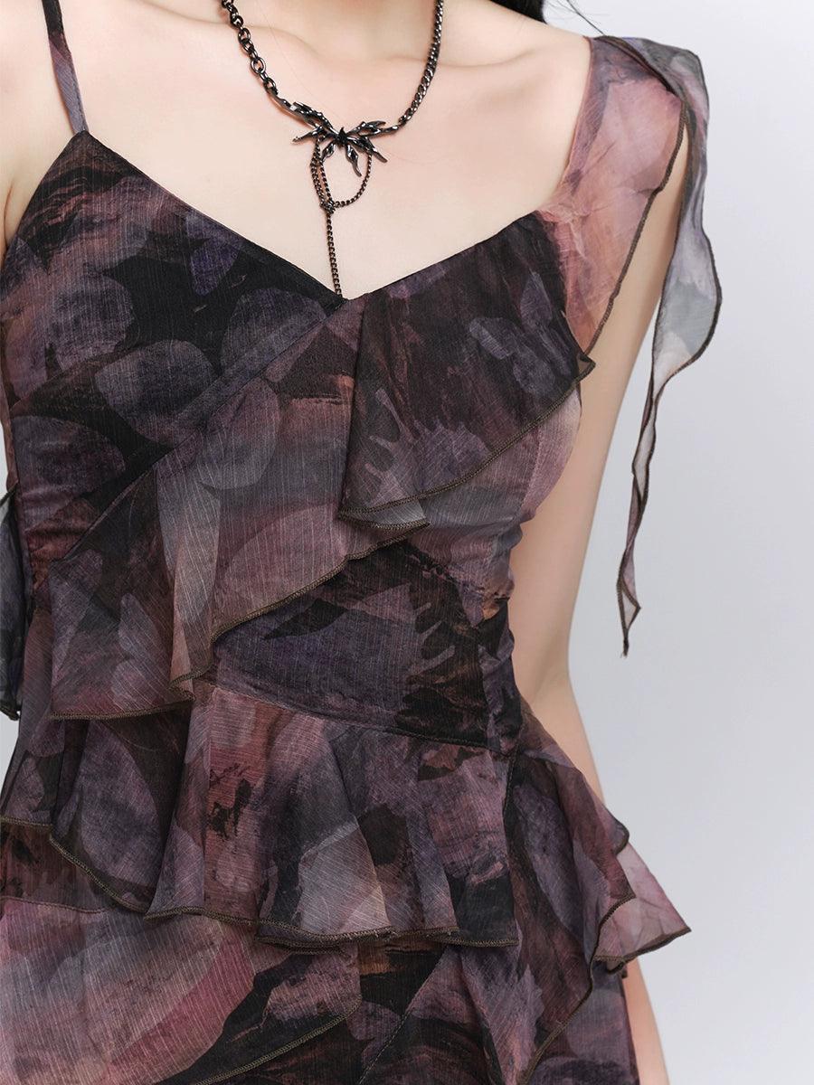 Ladyghost Dark Glamour Asymmetrical Maxi Dress for Women - gallery