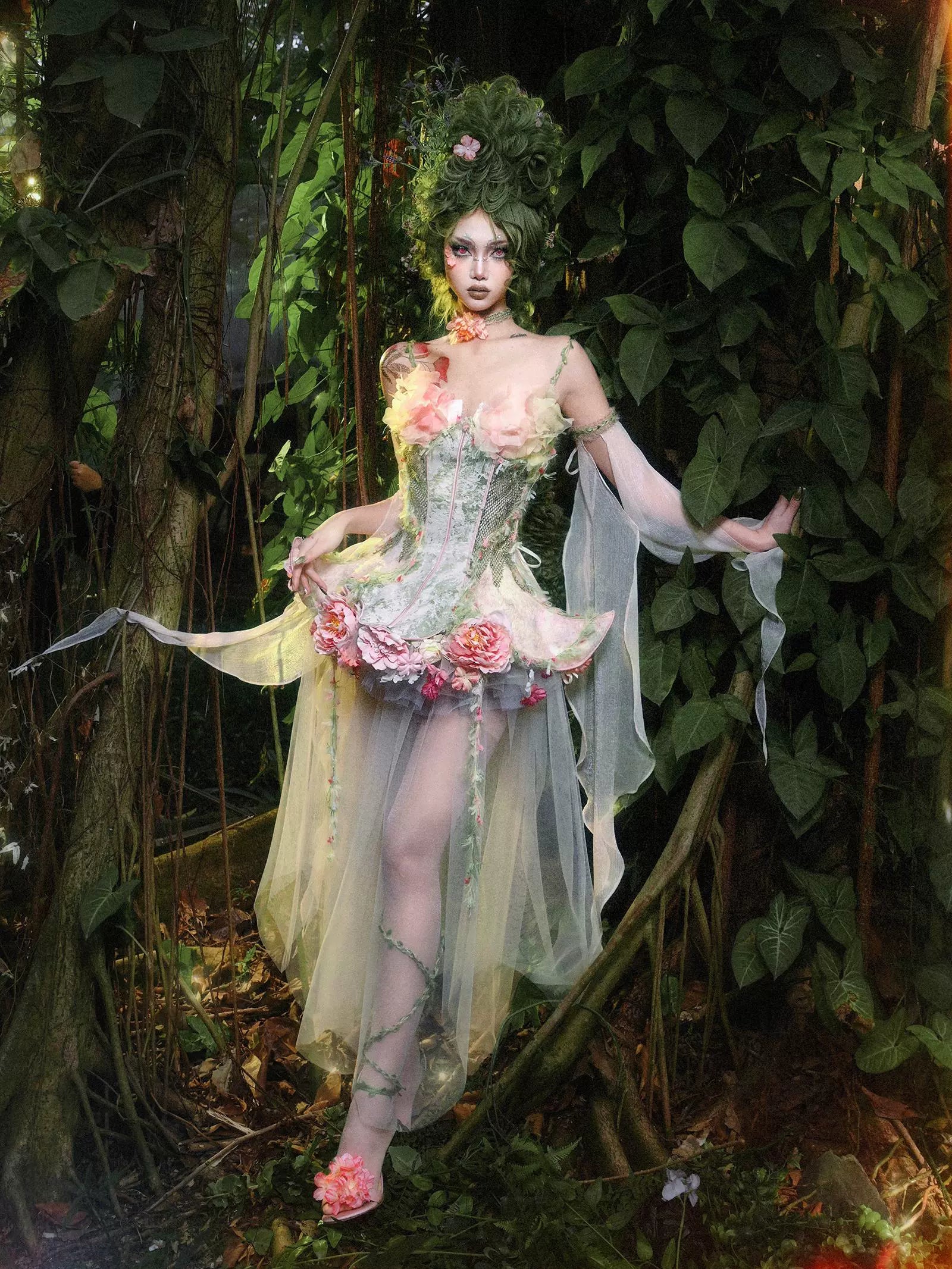 Garden Fairy Floral Dress Set for Women - gallery