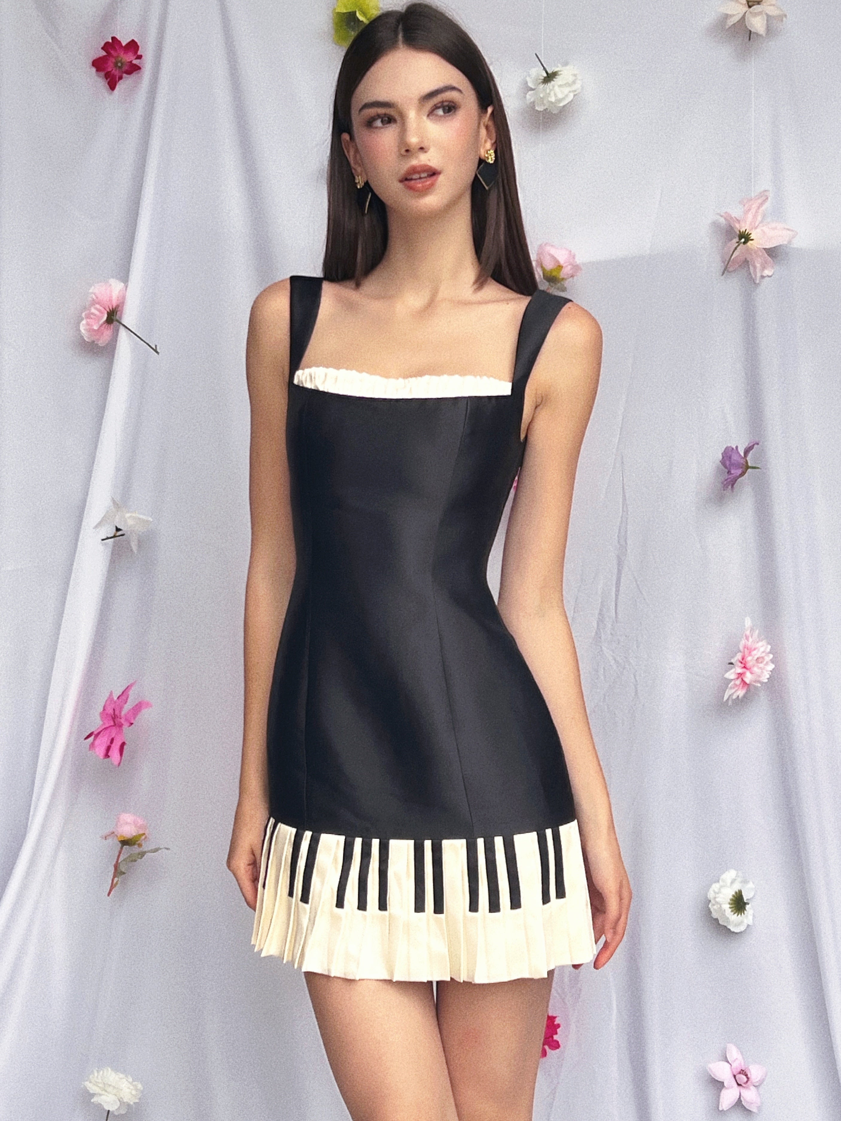 Piano Keys Heart Mini Dress for Women - gallery