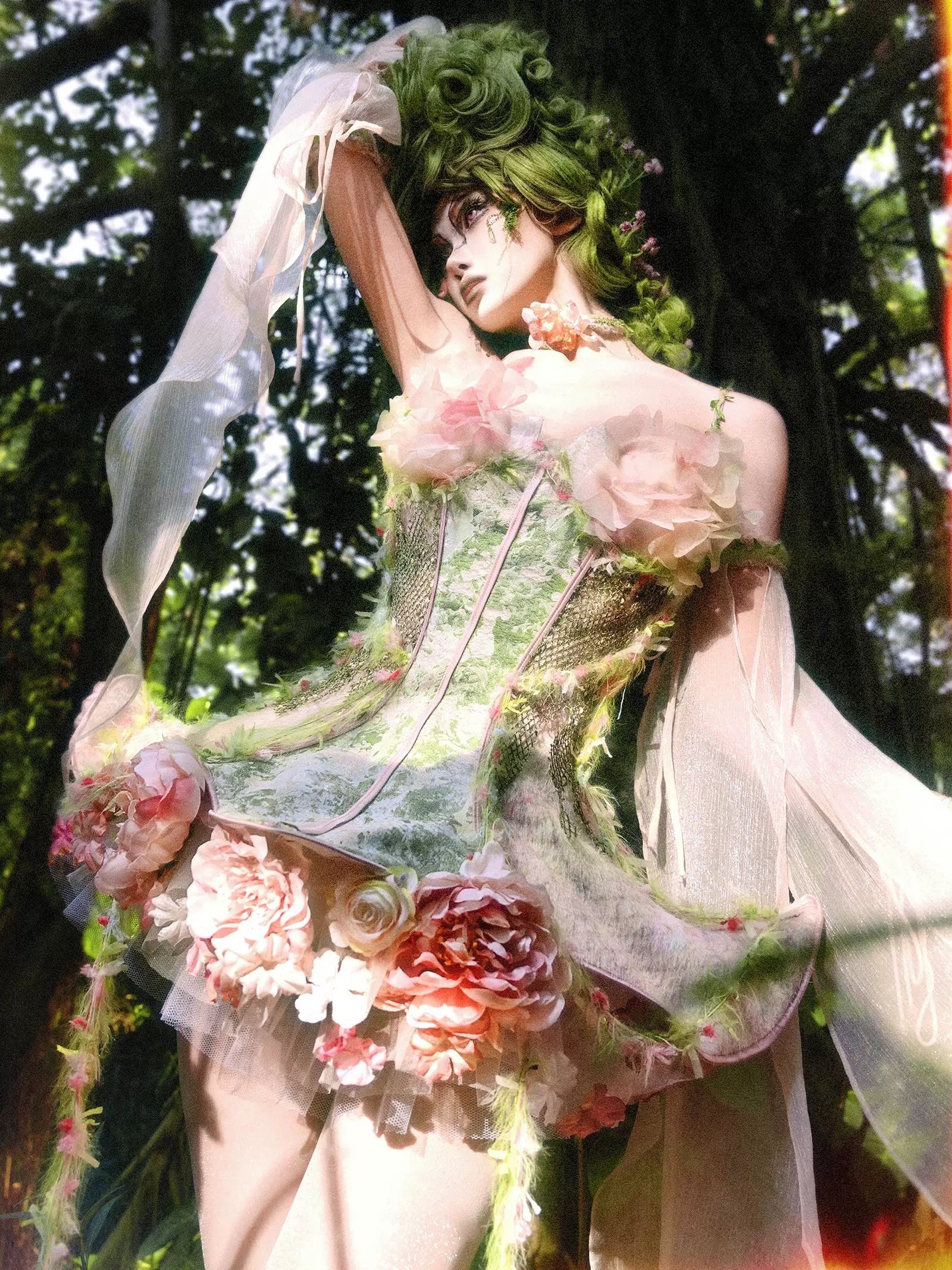 Garden Fairy Floral Dress Set for Women