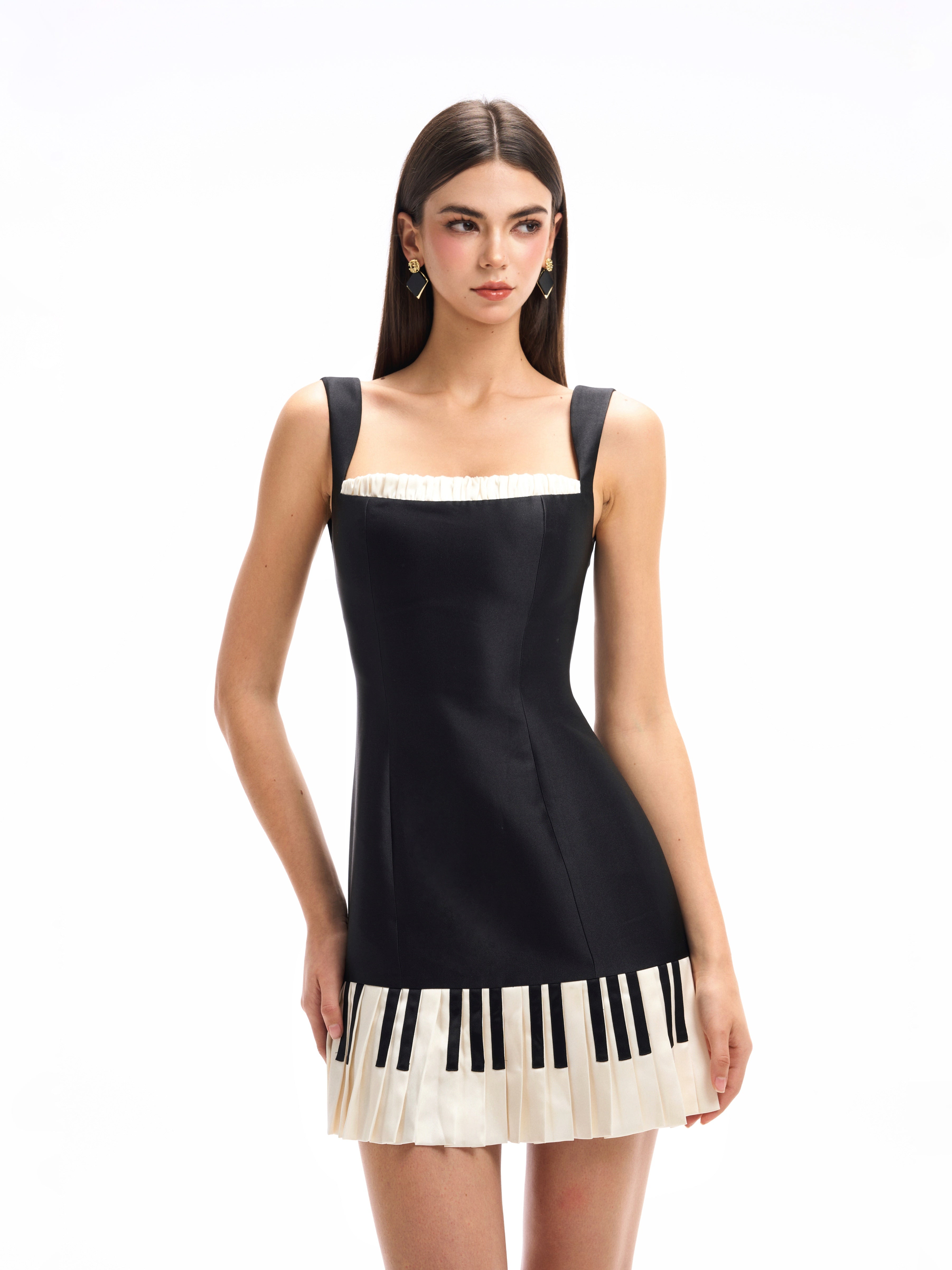 Piano Keys Heart Mini Dress for Women - gallery