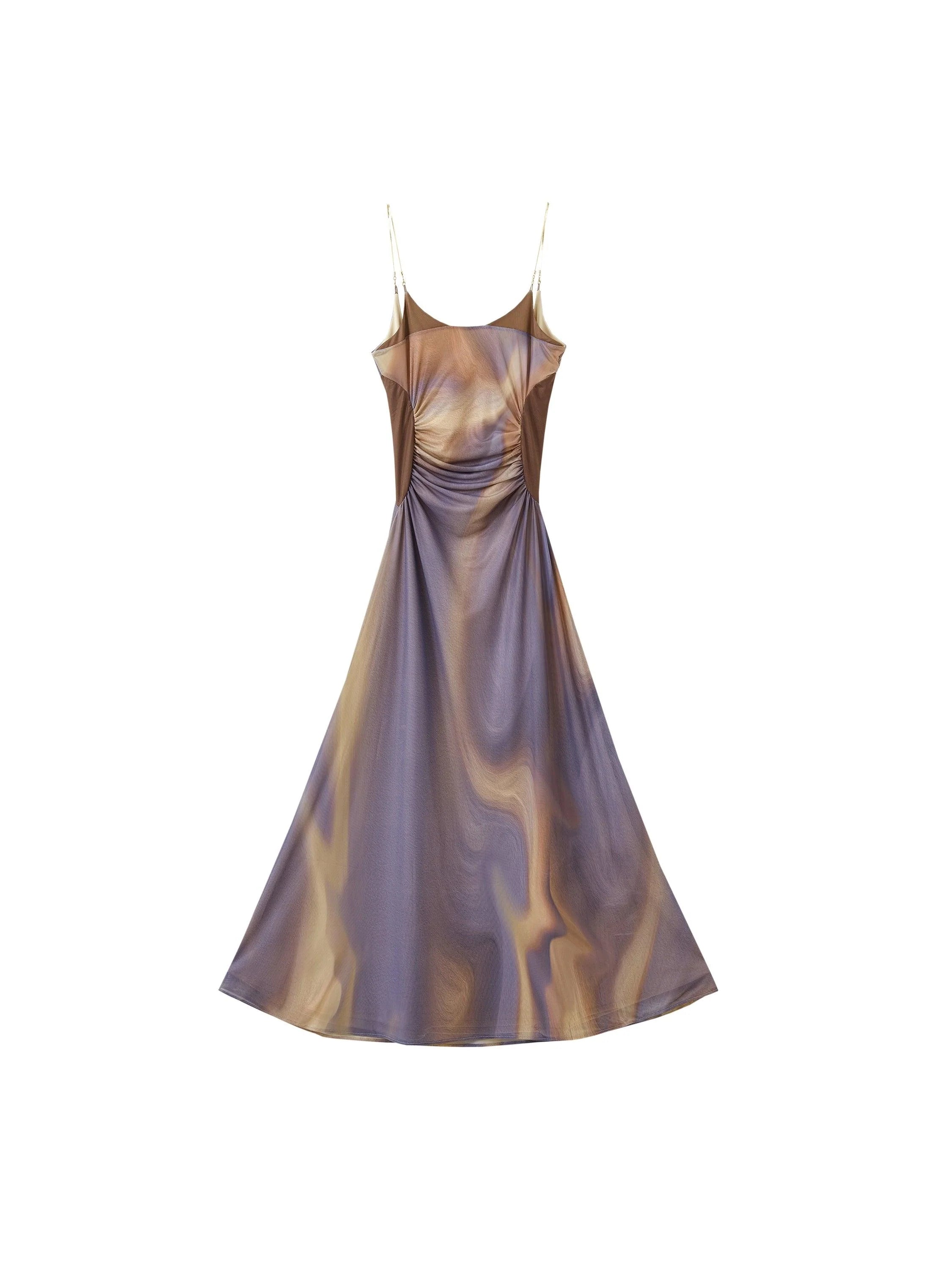 Of Akiva Elegant Satin Maxi Dress for Women - Purple