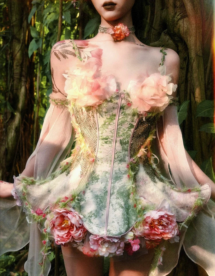 Garden Fairy Floral Dress Set for Women - gallery
