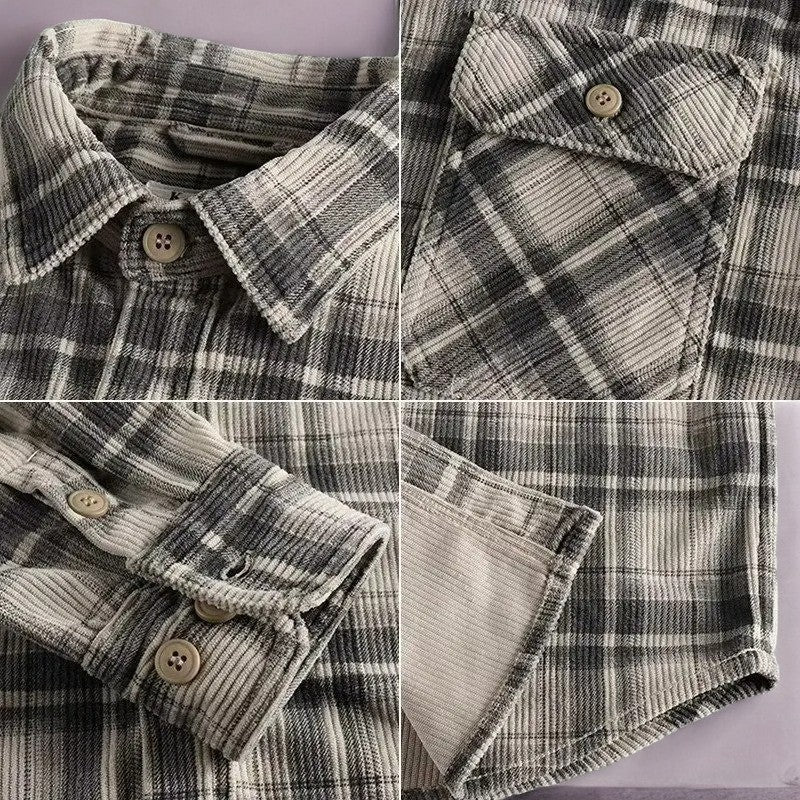 Vintage Plaid Flannel Shirt for Men - gallery