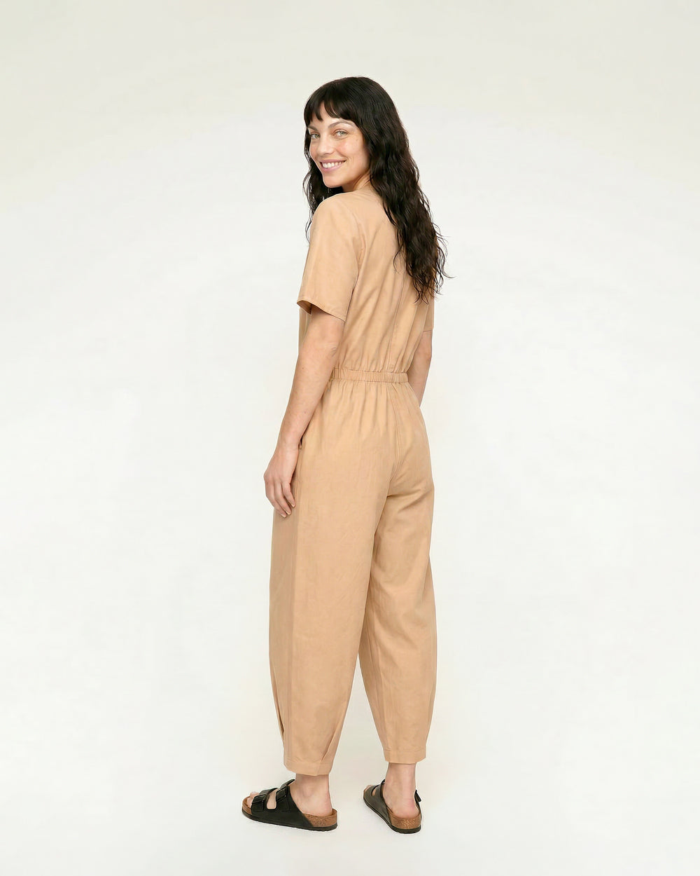Clay Organic Cotton Cropped Jumpsuit for Women — Straight Leg - gallery