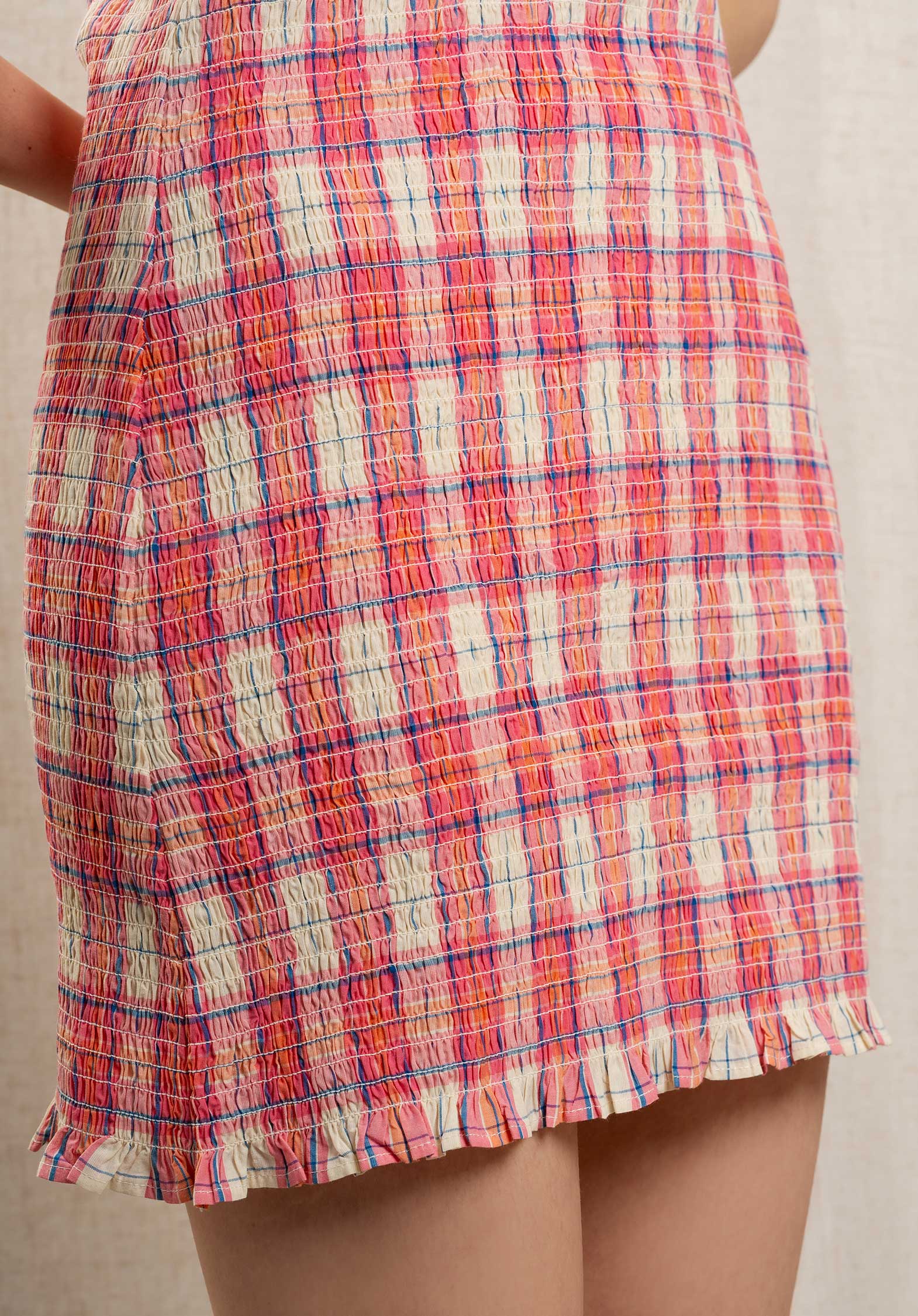 Multi-Colour Check Print Dress for Women — Relaxed Fit - gallery