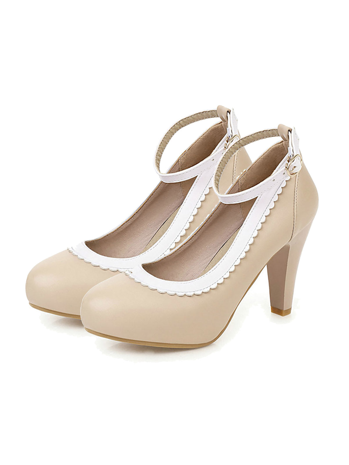 Retro Ankle Strap High Heels Shoes for Women