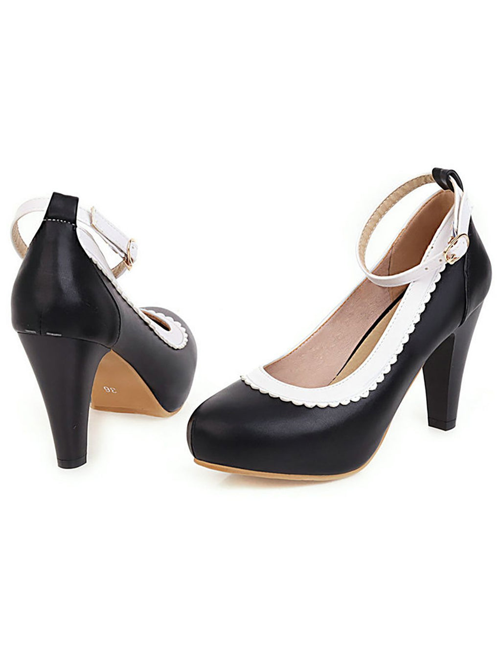 Retro Ankle Strap High Heels Shoes for Women - gallery