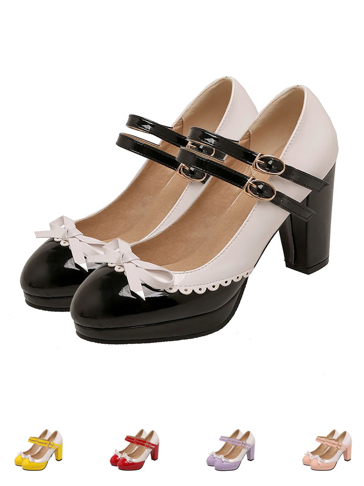 Retro Mary Jane High Heels Shoes for Women