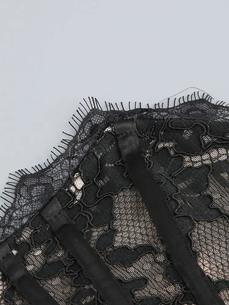 Elegant Lace Corset Mini Dress