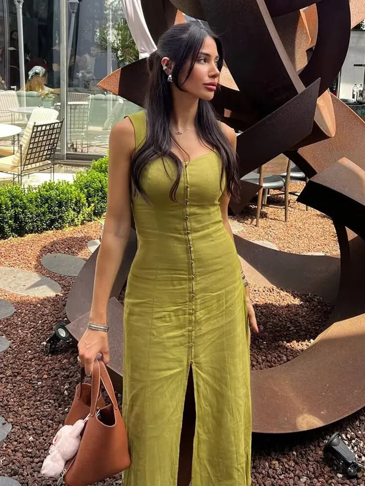Square Neck Midi Dress for Women - gallery