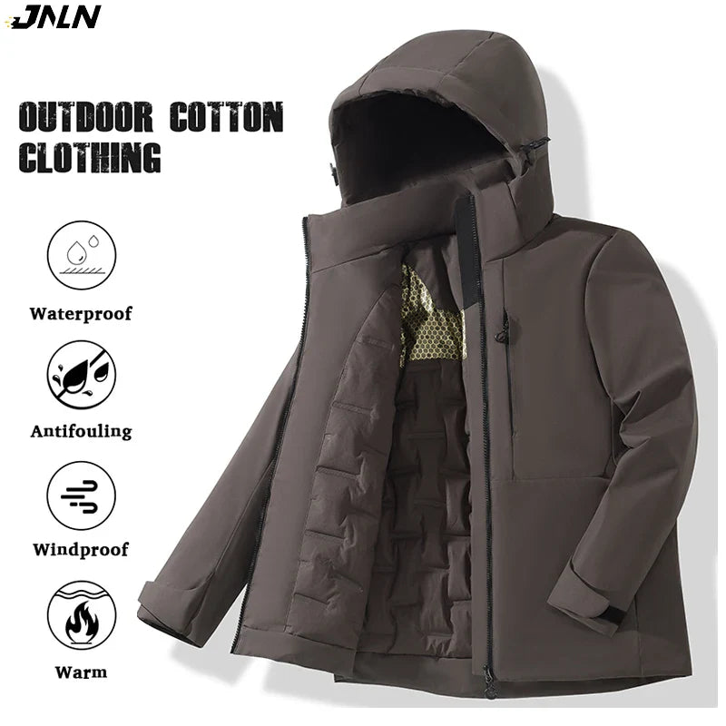 Jnln Waterproof Fleece Jackets, Winter Thermal Windbreaker for Women