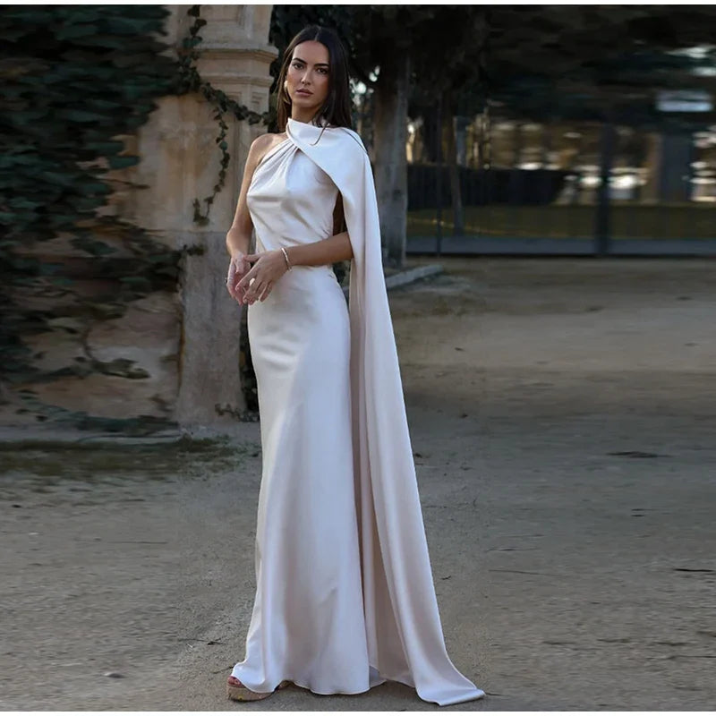 Ramona - Backless Satin Dress for Women - gallery