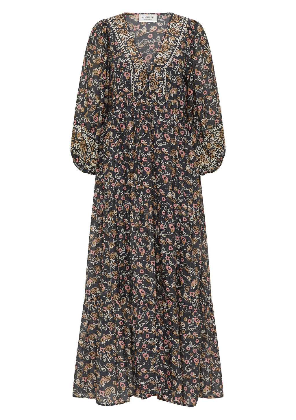 Valley Tiered Cotton Silk Voile Maxi Dress for Women - gallery