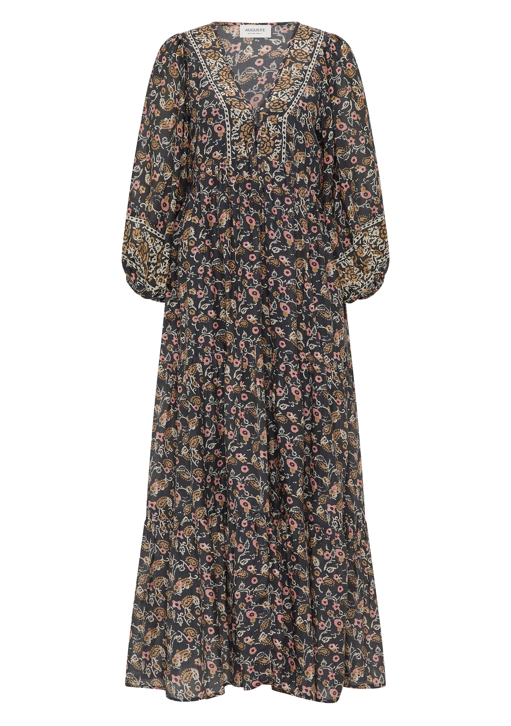 Valley Tiered Cotton Silk Voile Maxi Dress for Women - gallery