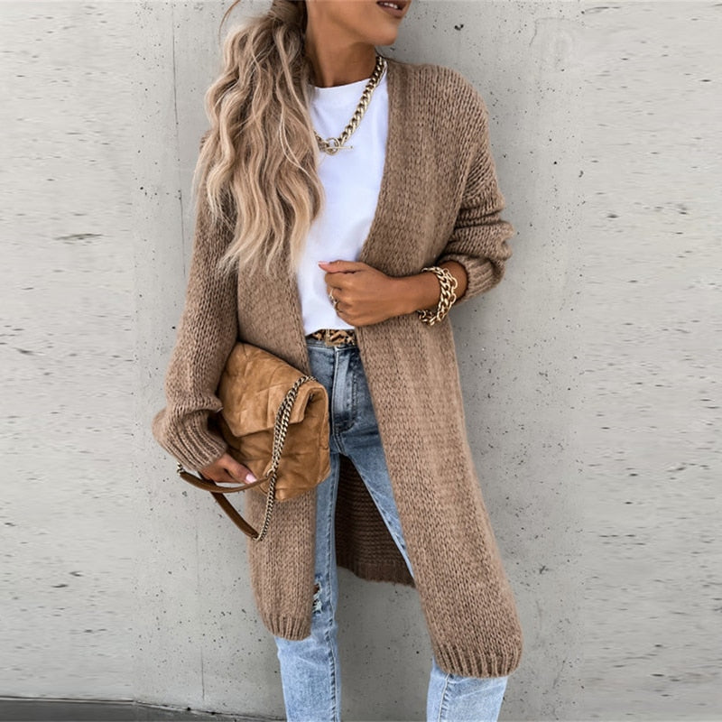 Women's Comfortable Long Knit Cardigan