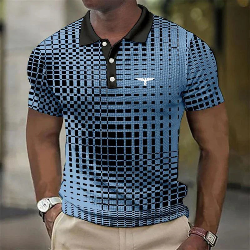 Stretch Polo Shirt for Men - Blue
