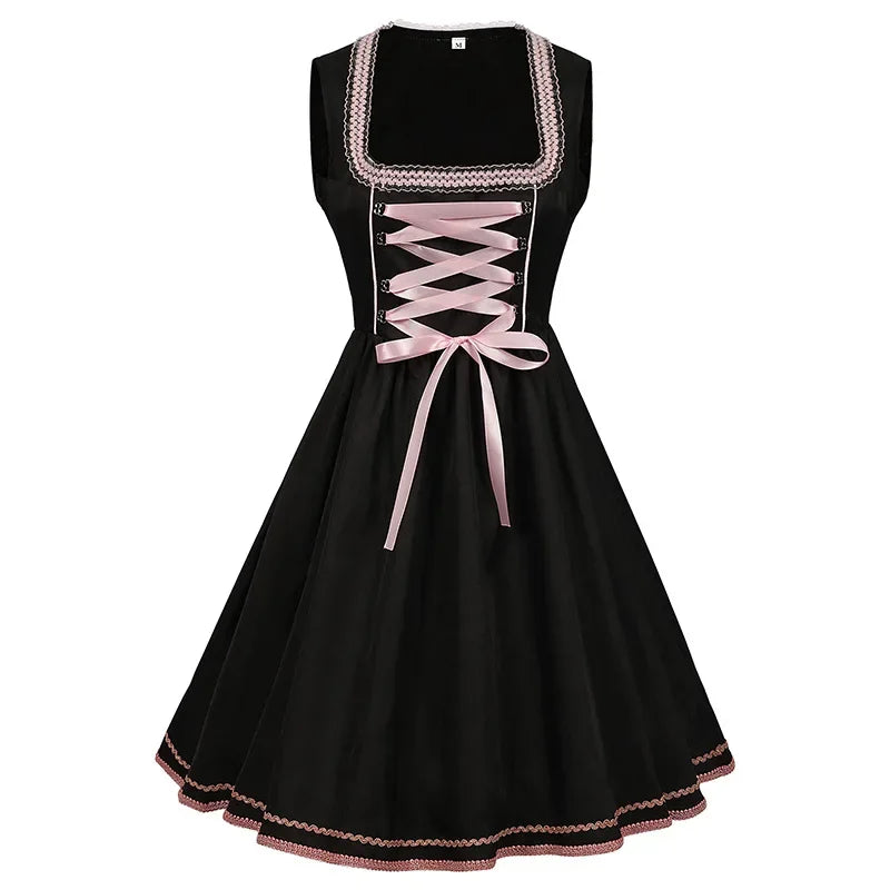 Floral Print Dirndl Dress for Oktoberfest Festivities