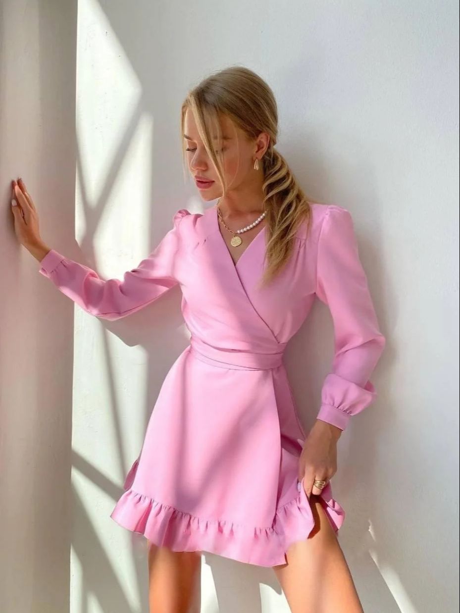 Stylish Long-Sleeve Mini Dress