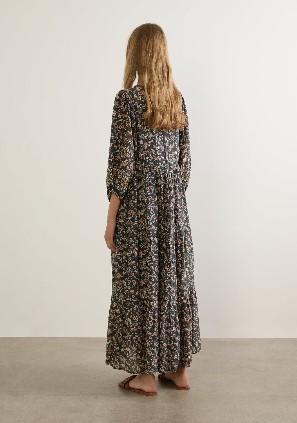 Valley Tiered Cotton Silk Voile Maxi Dress for Women - gallery