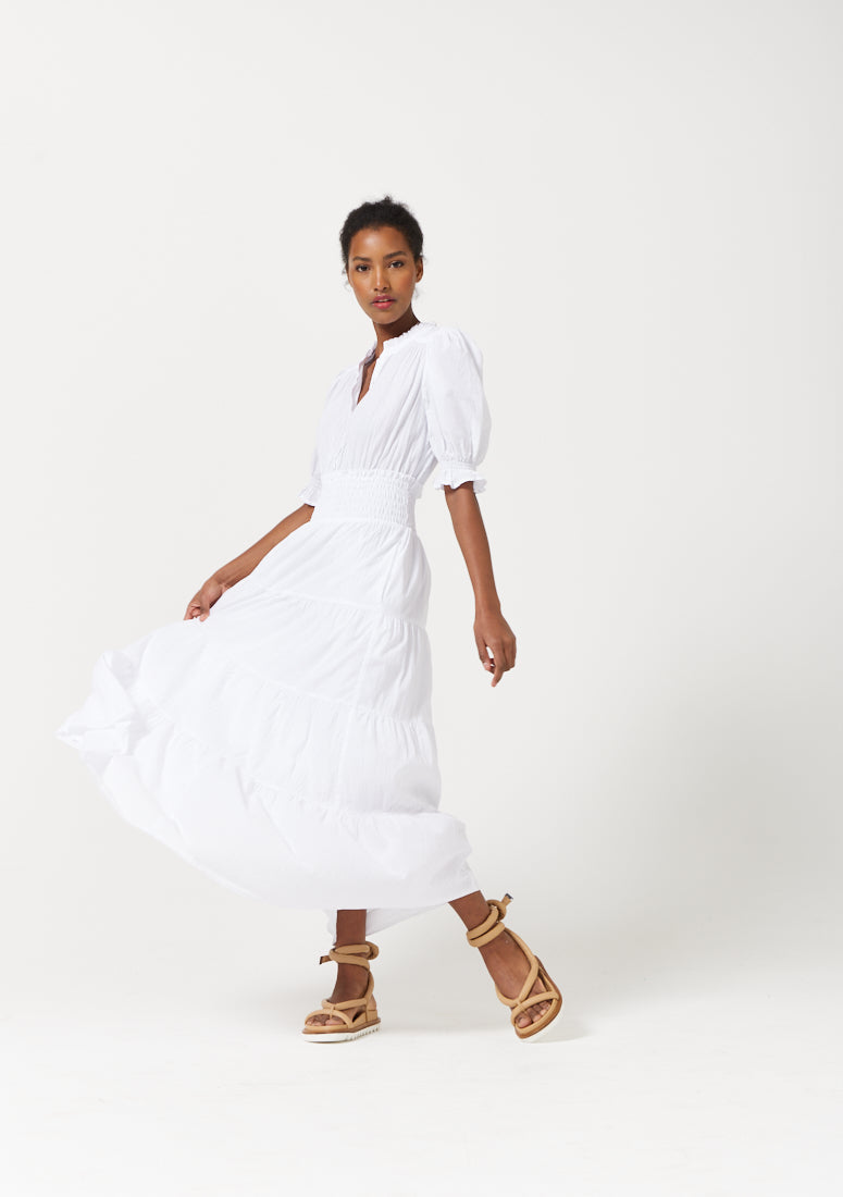 Izrah Smocked Puff Sleeve Maxi Dress for Women - gallery