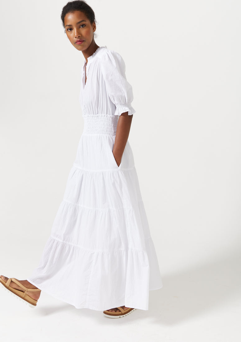 Izrah Smocked Puff Sleeve Maxi Dress for Women - gallery