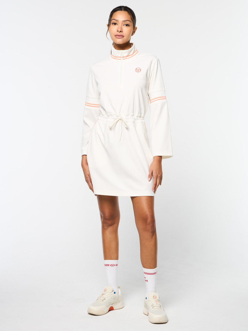 Performance Twill Zip Dress for Women — Sporty Drawstring Style - gallery