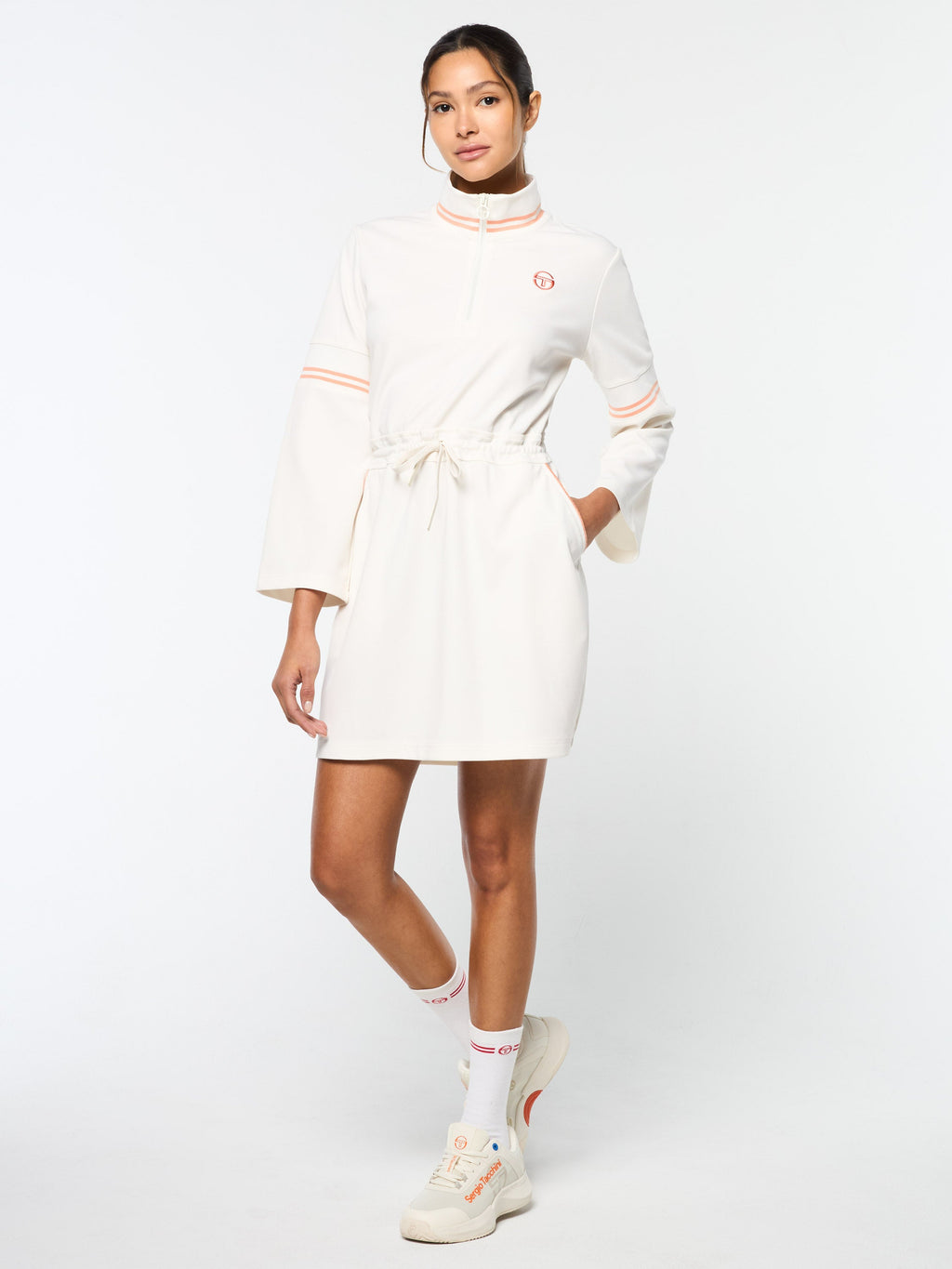 Performance Twill Zip Dress for Women — Sporty Drawstring Style