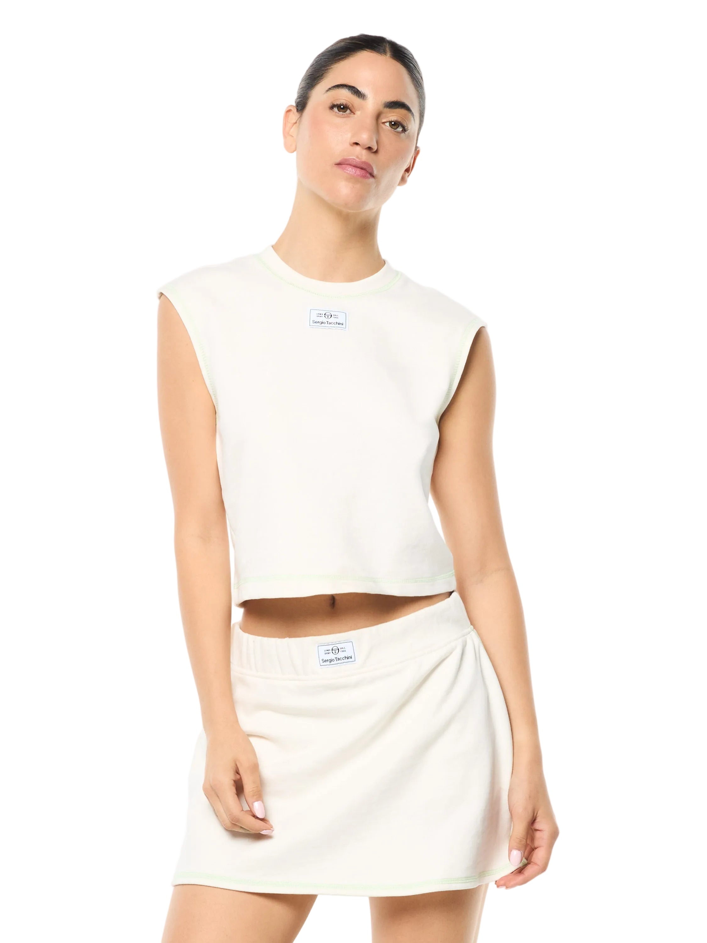 Gardenia Cotton Tennis Tank for Women — Sporty Pop-Stitch