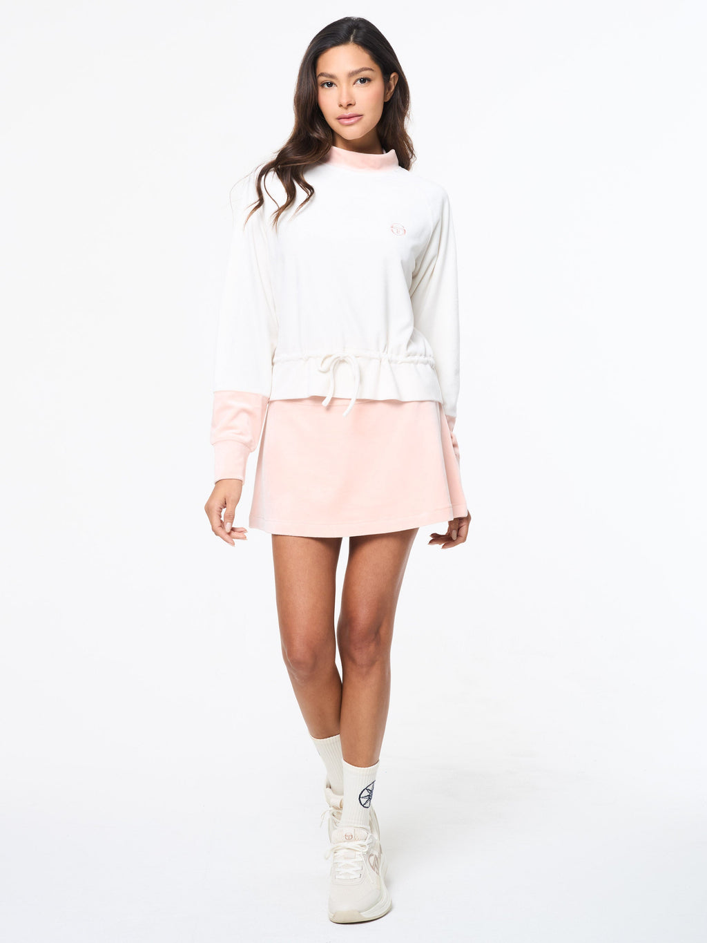 Gardenia Velour Long-Sleeve Top for Women — Mock Neck Sporty - gallery